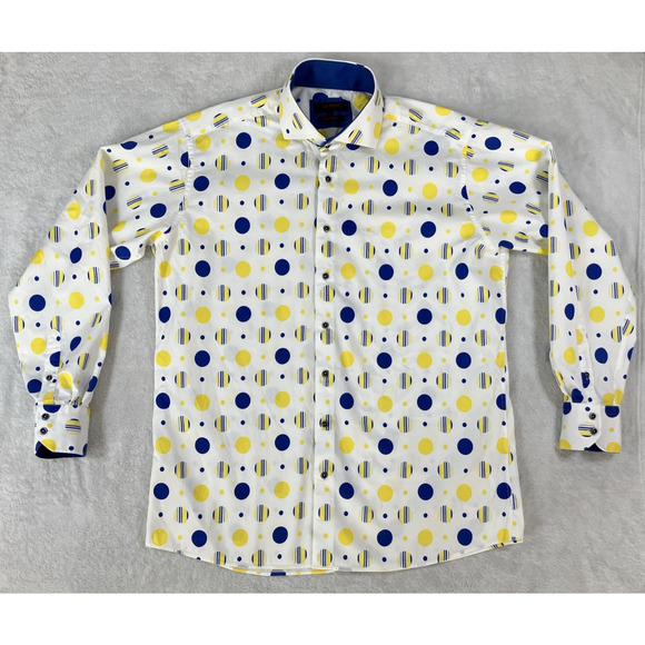 Axxess Mens 3XL Collared Long Sleeve Contemporary Geometric Modern Luxury Shirt - Picture 1 of 16